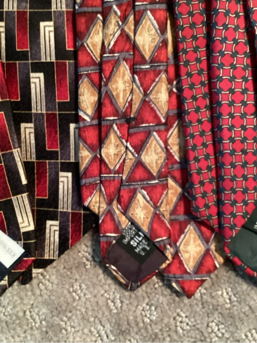 Men's Tie Collection, Red Patterned, Bundle of Six Classic Dress Ties - Picture 3 of 4